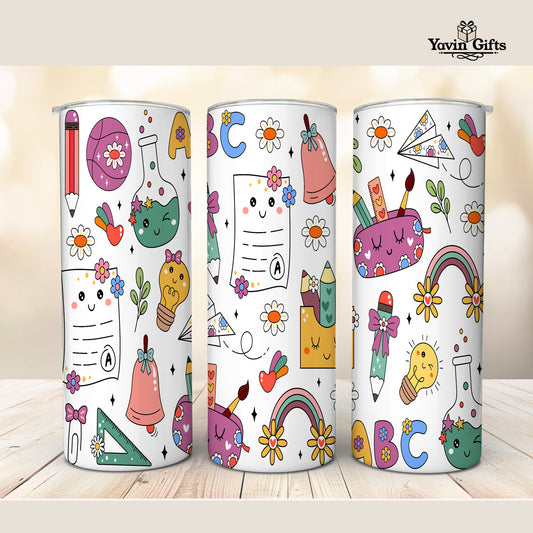 Cute School Doodle Tumbler